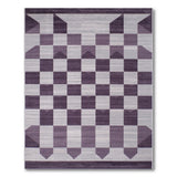 Geometric Modern Purple Geometric Checkered Area Rug