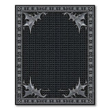 Gothic Silver Bats Black Area Rug
