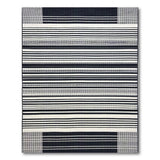 Black White Bold Stripe Geometric Rug