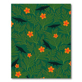 Green Jungle Crocodile Hibiscus Floral Rug