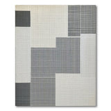 Modern Black White Geometric Mesh Area Rug