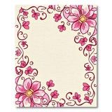 Pink Elegant Pink Floral Border Area Rug
