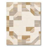 Beige and Neutral Modern Beige Geometric Area Rug