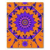Vibrant Purple Orange Geometric Mandala Rug