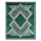 Emerald Green Geometric Diamond Area Rug