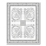 Ornate Swirling Floral Black White Area Rug