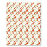 Coral Branch Leaf Floral Area Rug