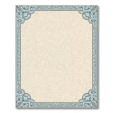 Teal Ornate Border Cream Paisley Rug