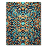 Teal and Gold Intricate Geometric Area Rug
