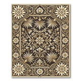 Ornate Gold Floral Persian Gold and Silver Area Rug