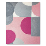 Abstract Overlapping Circles Rug in Pink Grey