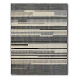 Grey Grey Geometric Stripe Area Rug