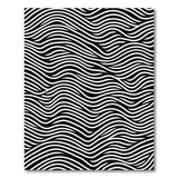 Wavy Black White Geometric Modern Area Rug