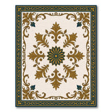 Ornate Gold and Navy Medallion Area Rug