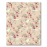 Beige Floral Vintage Area Rug with Pink Blooms