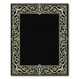 Ornate Gold Frame Black Area Rug