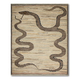 Tribal Coiled Snake Brown Tan Rug