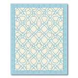 Blue Trellis Cream Area Rug