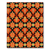 Bold Orange Tiki Tribal Area Rug
