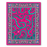 Vibrant Pink Teal Tentacle Swirl Area Rug