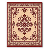 Elegant Red Floral Border Persian Area Rug