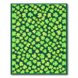 Lucky Shamrock Green Floral Vintage Area Rug