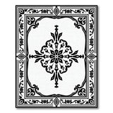 Ornate Black White Persian Medallion No. 11 Rug