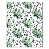 Lush Green Floral Sketch Area Rug