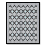 Black and White Black White Geometric Diamond Lattice Area Rug