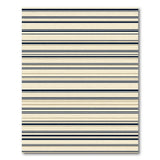 Navy Ivory Striped Geometric Area Rug