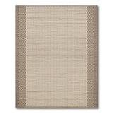 Beige Woven Area Rug with Brown Dotted Borders