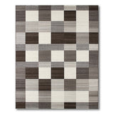 Grey Patchwork Geometric Block Area Rug