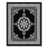 Ornate Black White Persian Medallion No. 4 Rug