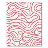 Pink Wavy Lines Abstract Area Rug