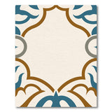 Teal Ornate Persian Border Area Rug