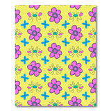 Sunny Yellow Pink Floral Cartoon Area Rug