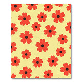 Vibrant Red Flowers on Sunny Yellow Area Rug