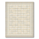 Rustic Farmhouse Beige and Neutral Beige Gingham Check Area Rug