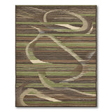 Abstract Swirl Stripe Brown Tan Area Rug