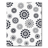 Black White Floral Line Art Area Rug