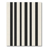 Geometric Modern Stripe Bold Black White Vertical Stripe Rug