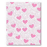 Whimsical Pink Hearts Doodle Area Rug