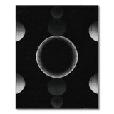 Halftone Circles Black White Geometric Rug