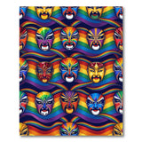 Vibrant Rainbow Opera Mask Kids Area Rug