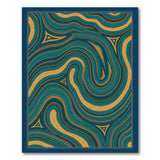 Teal Gold Swirl Abstract Area Rug