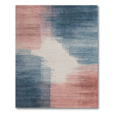 Teal Blush Brushstroke Abstract Area Rug