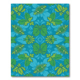 Teal Green Foliage Pattern Area Rug