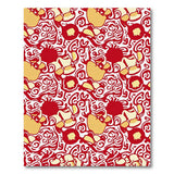 Vibrant Red Fruit Swirl Area Rug