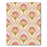 Pink Art Deco Fan Geometric Area Rug