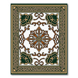 Green Gold Persian Border Area Rug
